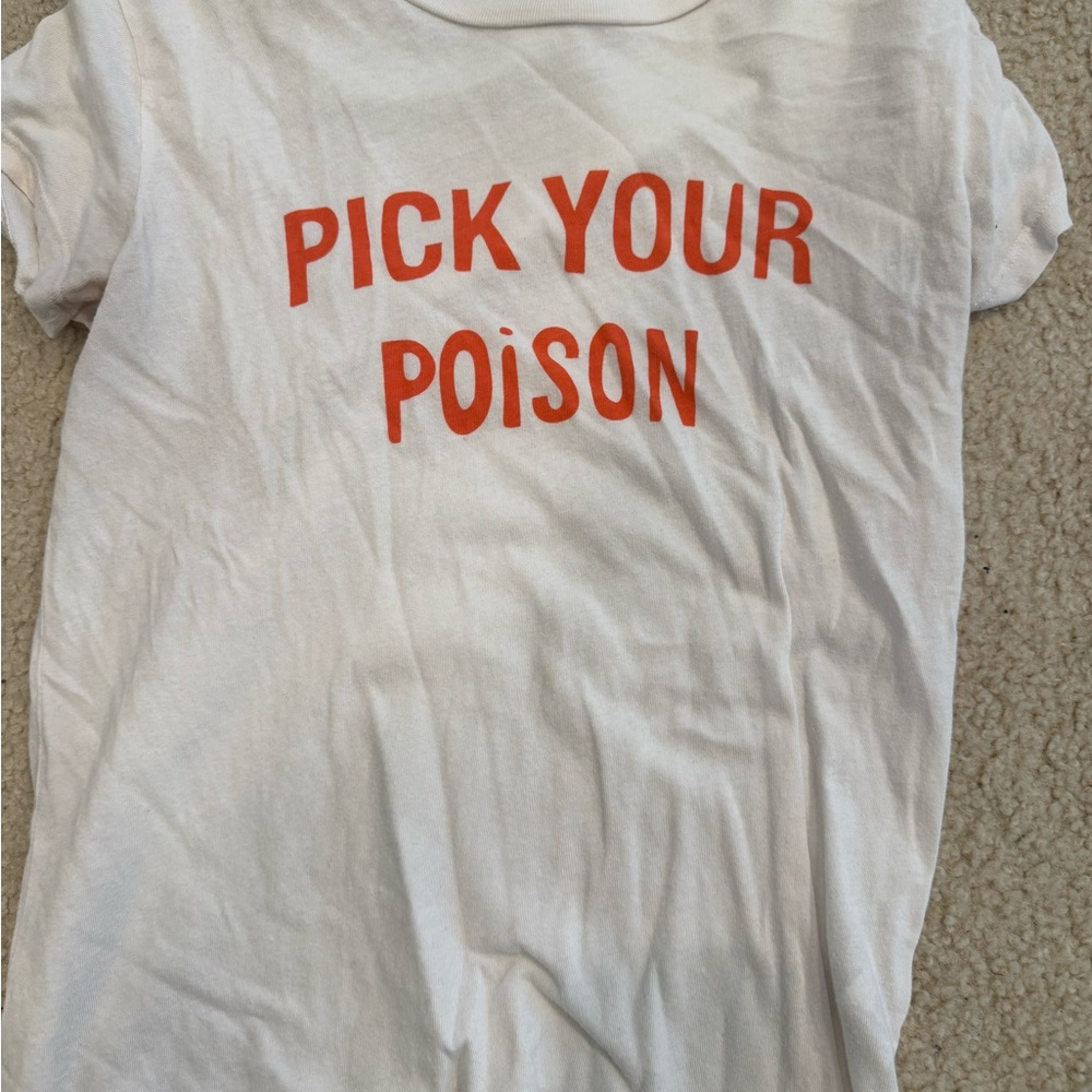 MOTHER Kids White Tee with Bold Orange Text